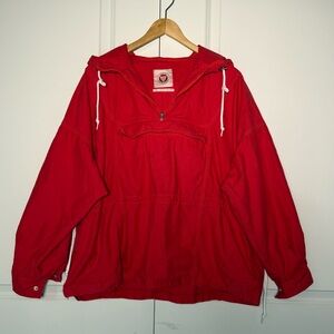Urban Outfitters Red Hooded Pullover Jacket